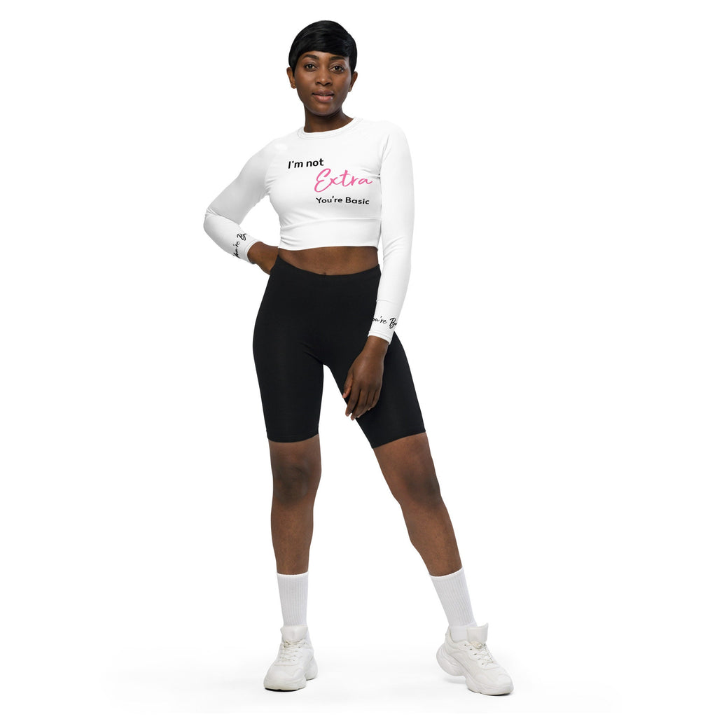 You're Basic long-sleeve crop top
