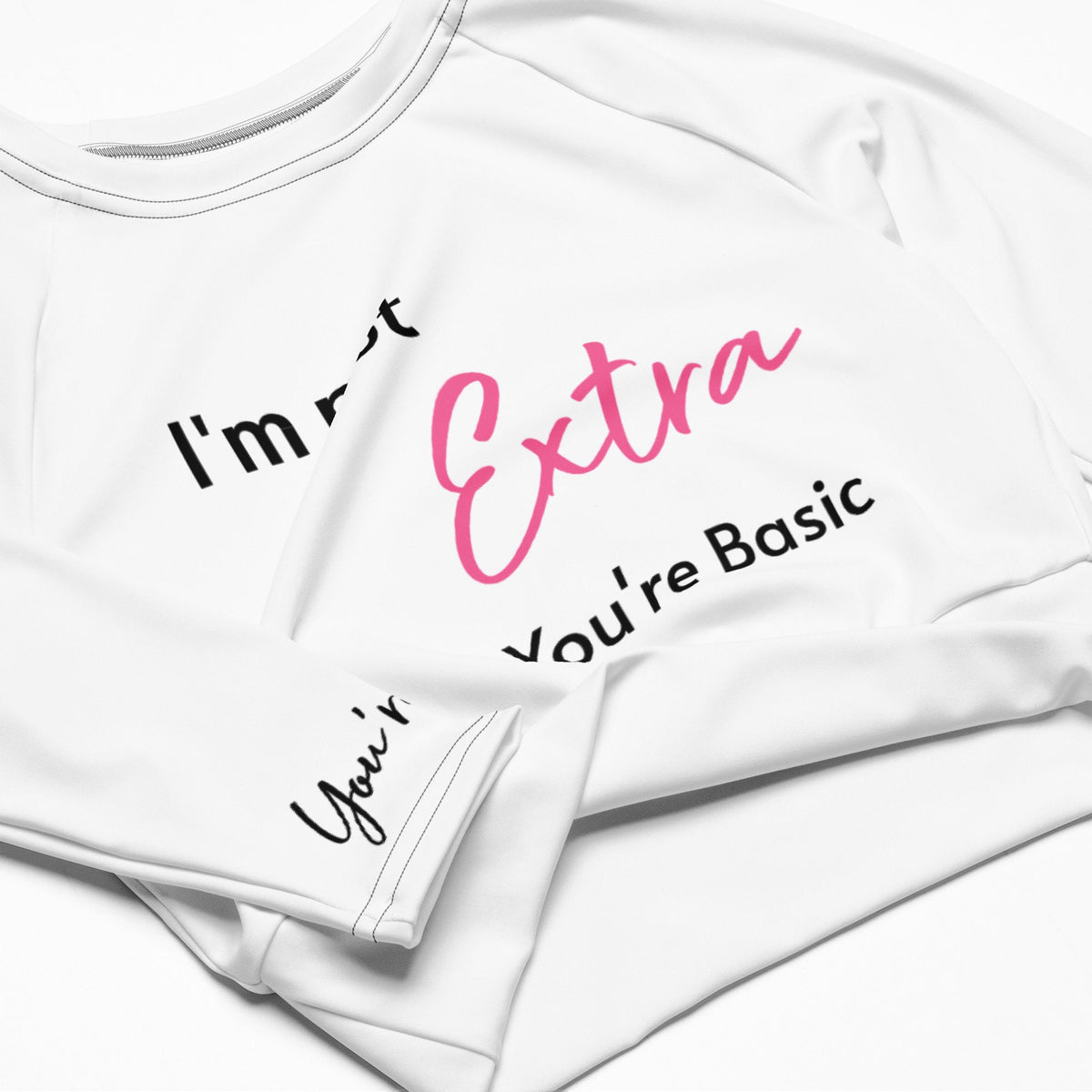 You're Basic long-sleeve crop top