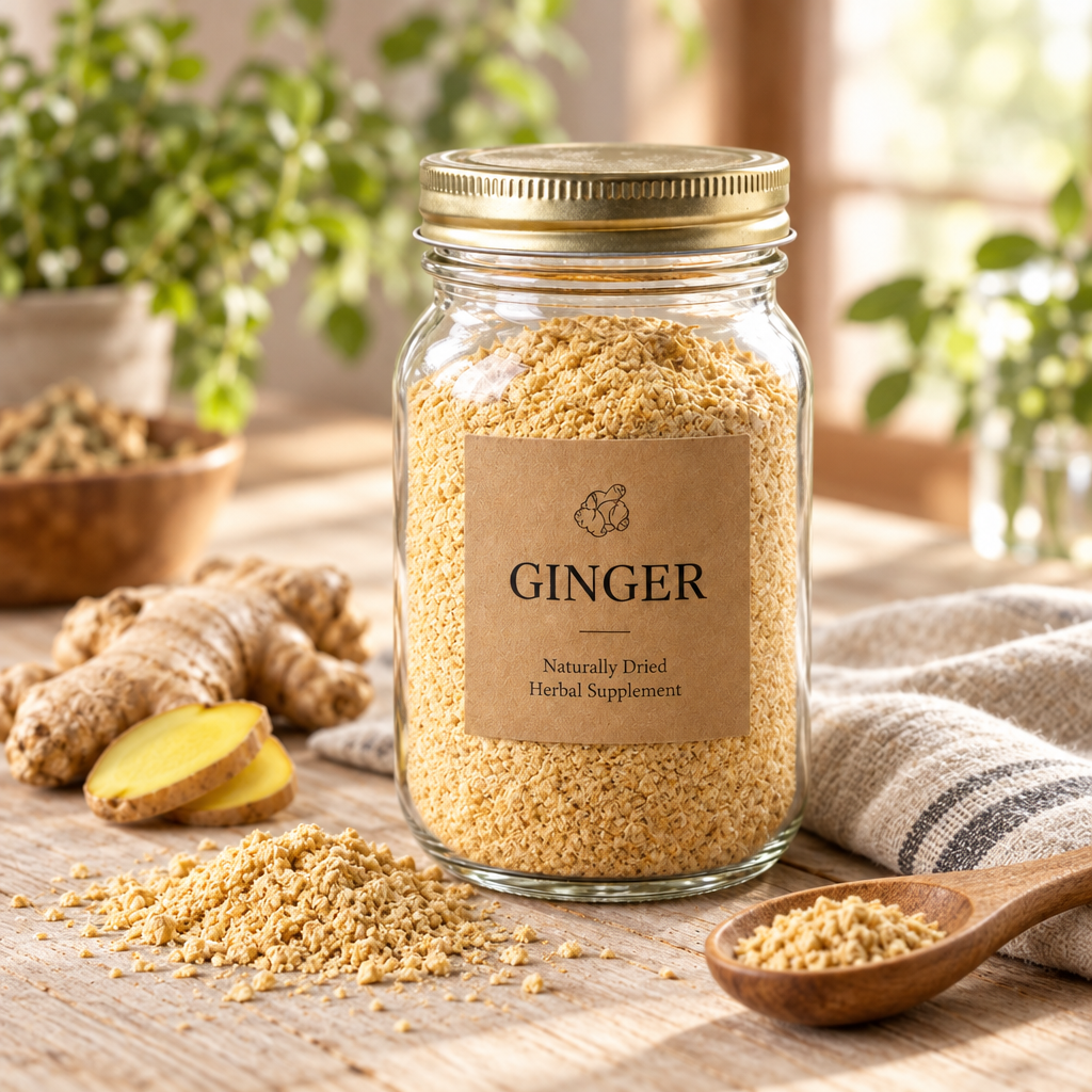 Ginger herb tea, styled background